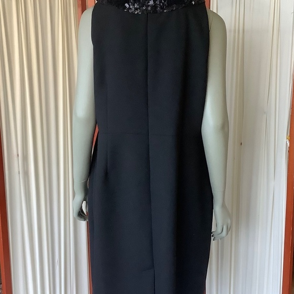 Talbots Black Sleeveless Dress Wool Blend With Beaded Neckline Size 18W - Picture 4 of 8